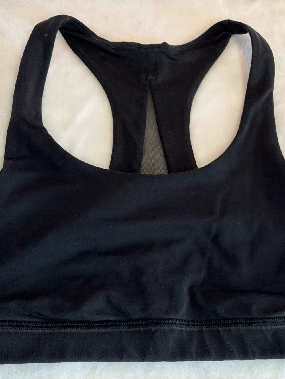 lululemon athletica Black Racerback Sports Bra with Mesh Panel